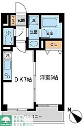 京王線 幡ヶ谷駅 徒歩8分の賃貸マンション 2階1DKの間取り