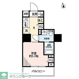都営浅草線 戸越駅 徒歩10分の賃貸マンション 3階1Kの間取り