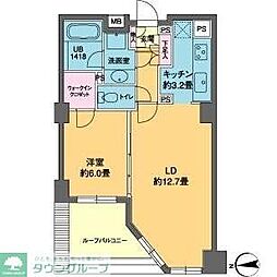 都営浅草線 泉岳寺駅 徒歩1分の賃貸マンション 8階1LDKの間取り