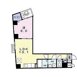 都営新宿線 大島駅 徒歩10分の賃貸マンション 4階1LDKの間取り