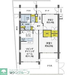 小田急小田原線 経堂駅 徒歩8分の賃貸マンション 1階1SLDKの間取り