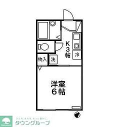 京王線 明大前駅 徒歩6分の賃貸アパート 2階1Kの間取り