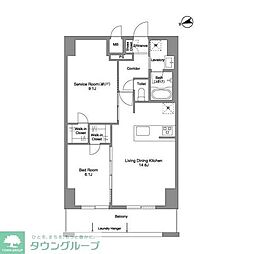 東京メトロ丸ノ内線 西新宿駅 徒歩5分の賃貸マンション 8階1SLDKの間取り
