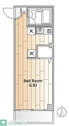ルージュ駒場 3階ワンルームの間取り