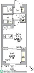 グランパーク千駄ヶ谷レジデンス 1LDKの間取図画像