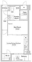 コンフォリア目黒長者丸 1LDKの間取図画像