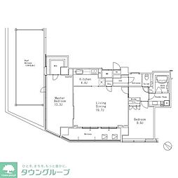 MFPR目黒タワー 2LDKの間取図画像