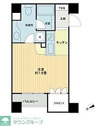 エンゼルピュア高輪 ワンルームの間取図画像