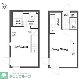ルクレ目黒不動前 1LDKの間取図画像