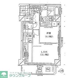 スタジオエアー白金 1LDKの間取図画像
