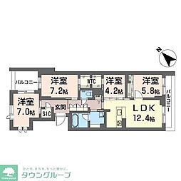 フェリシード野沢 4LDKの間取図画像