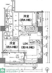 ザ・パークハウス恵比寿 2LDKの間取図画像