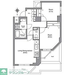 LUXURYAPARTMENT白金 2LDKの間取図画像