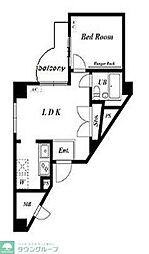 三田ハウス 1LDKの間取図画像