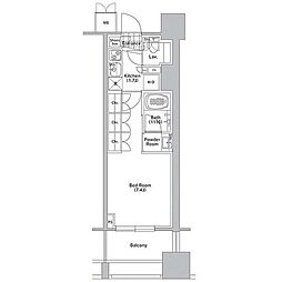 コンフォリア渋谷ウエスト 1Kの間取図画像