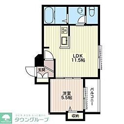 アルフラット代々木上原 1LDKの間取図画像