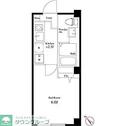 MaisondeRoms武蔵小山 1Kの間取図画像