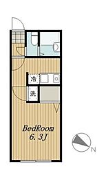 Branche笹塚 1Kの間取図画像
