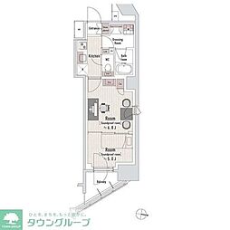 渋谷区本町3丁目マンション 2Kの間取図画像