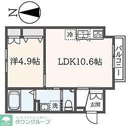 メゾンラール 1LDKの間取図画像
