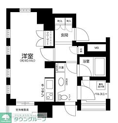 シティハウス代々木 ワンルームの間取図画像