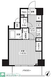 カスタリア初台 1Kの間取図画像