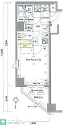 ジェノヴィア南麻布グリーンヴェール 1Kの間取図画像