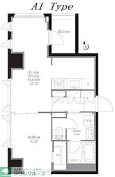 COLLET麻布 1LDKの間取図画像
