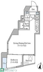 BeverlyHomes麻布十番 1LDKの間取図画像