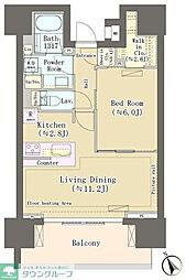 ザ・パークハウス渋谷美竹 1LDKの間取図画像