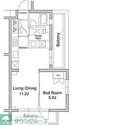 プラウドフラット初台 1LDKの間取図画像