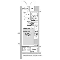 BPRレジデンス渋谷 ワンルームの間取図画像