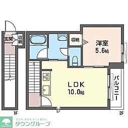 メゾン桜 1LDKの間取図画像