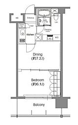 BPRレジデンス三田伊皿子坂 1DKの間取図画像