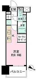 ザ・パークハビオ目黒 ワンルームの間取図画像