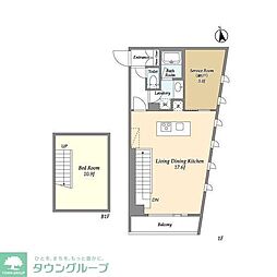 プライムアーバン目黒東山 1SLDKの間取図画像