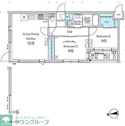デュオフラッツ千歳船橋 2LDKの間取図画像
