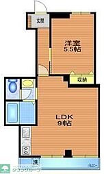ドミール代々木 1LDKの間取図画像