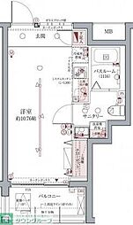 ラグディア高輪 ワンルームの間取図画像
