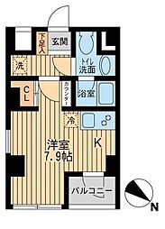 ユニフォート目黒中町 ワンルームの間取図画像