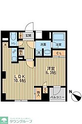 ユニフォート目黒中町 1LDKの間取図画像