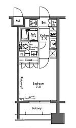 プラウドフラット三軒茶屋 1Kの間取図画像