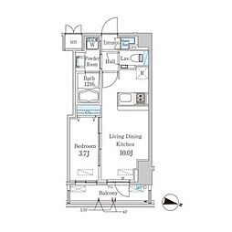 スタイリオ渋谷南平台 1LDKの間取図画像