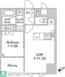 ALTERNA三軒茶屋 1LDKの間取図画像