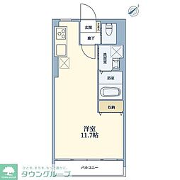 尾山台コーポ ワンルームの間取図画像