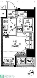 グランフォース五反田 1Kの間取図画像