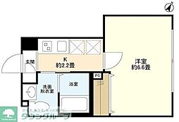 WELLSQUARE都立大学 1Kの間取図画像
