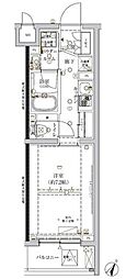 クレイシア新宿ノース 4階1Kの間取り