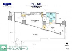 プラウドフラット西早稲田 6階2LDKの間取り