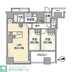 クラッシィタワー新宿御苑 902 9階2LDKの間取り